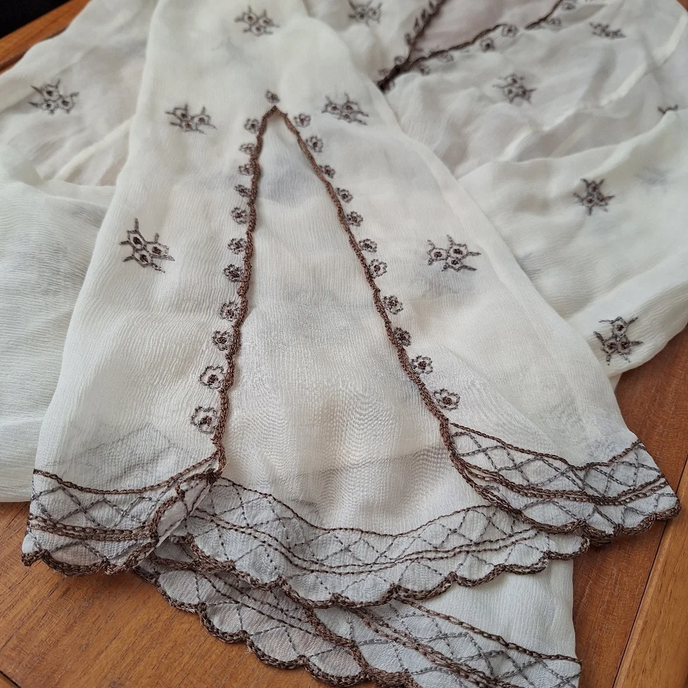 Laundry Sheer Silk Top Kimono Flare Sleeve Castlecore Victorian Renfair Folk XS - Picture 5 of 16